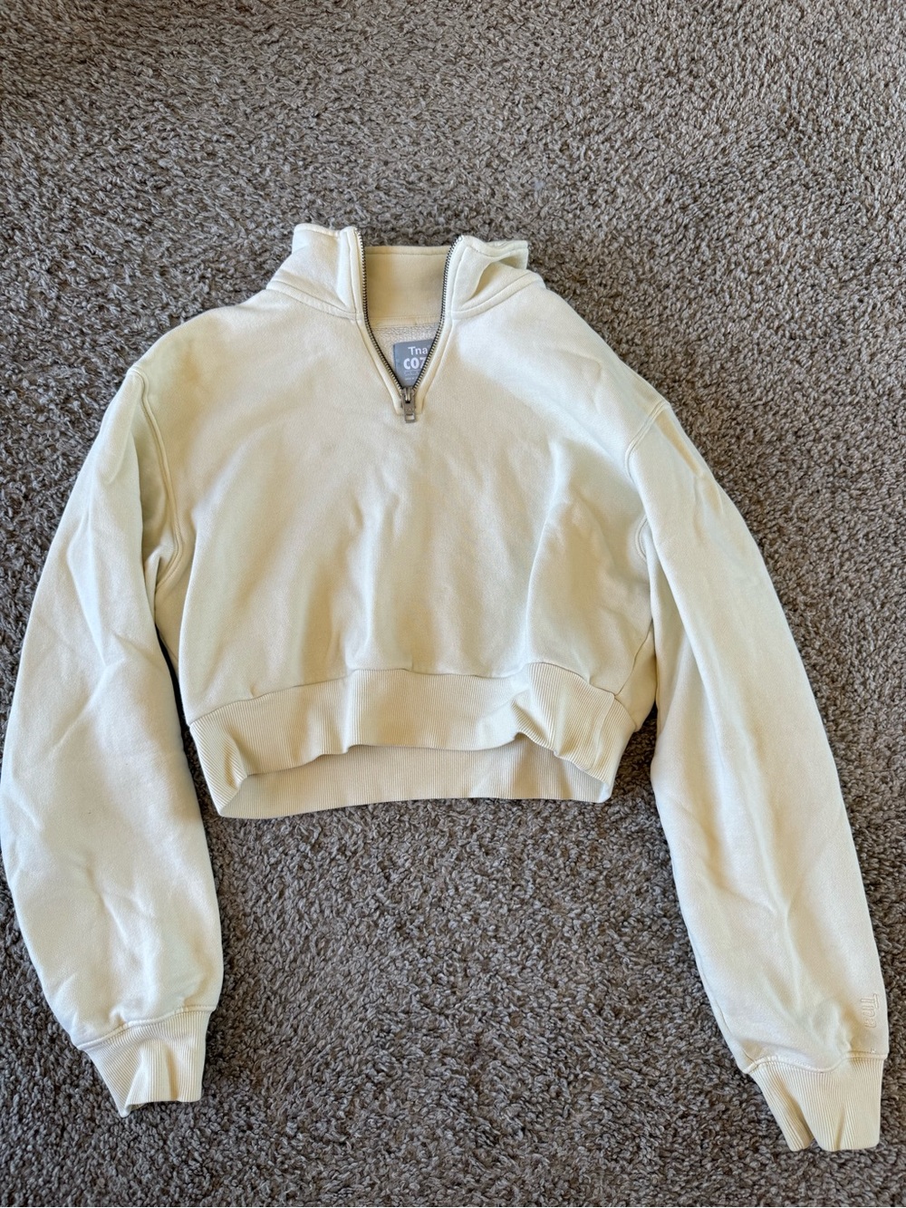 Atitzia Crop Quarter-Zip Sweatshirt - Cream